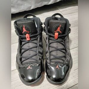 Air Jordan Black and Red High-Top Sneakers